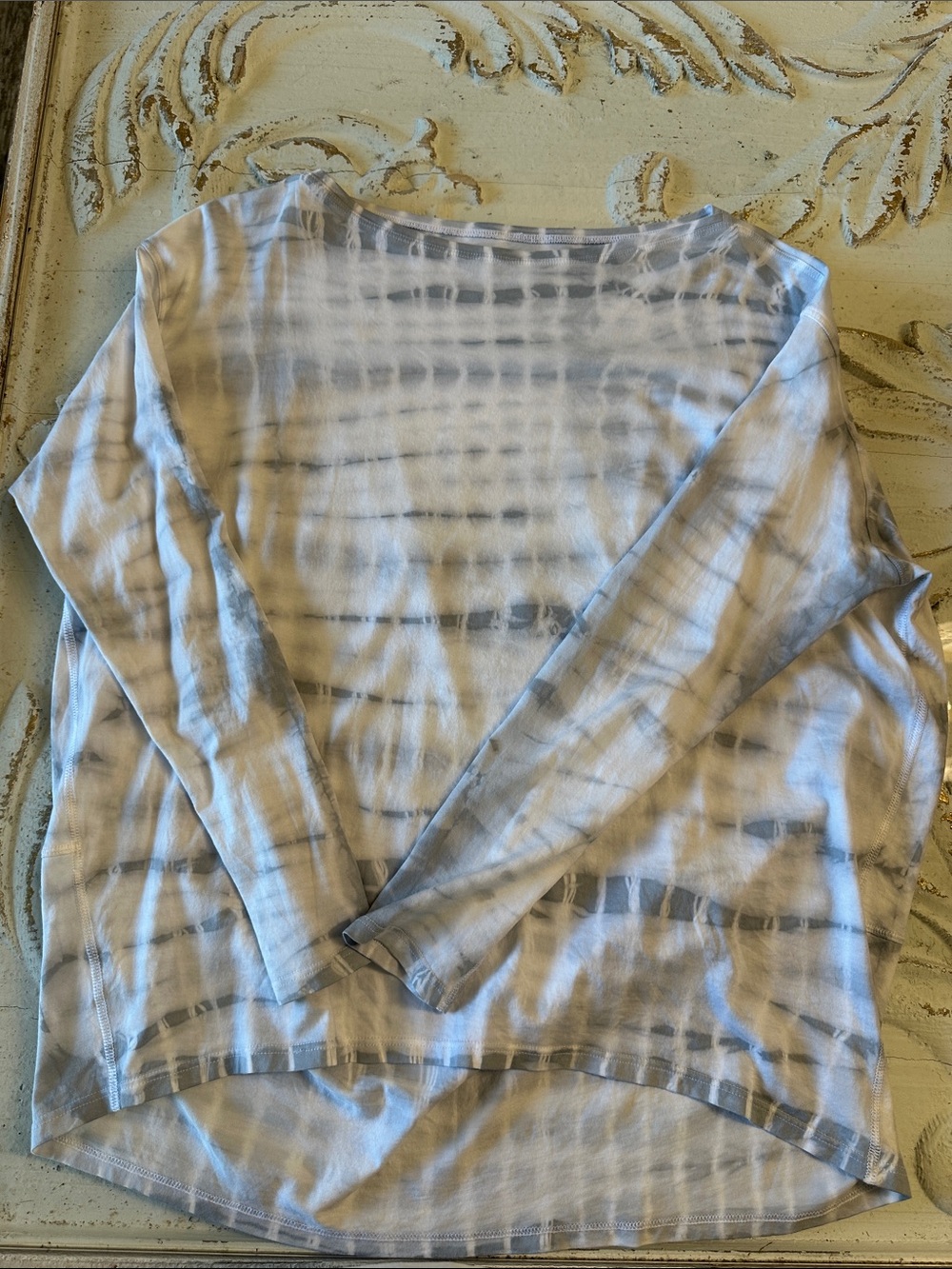 Lululemon Light Grey Tie-Dye Long Sleeve Women's Top- 4